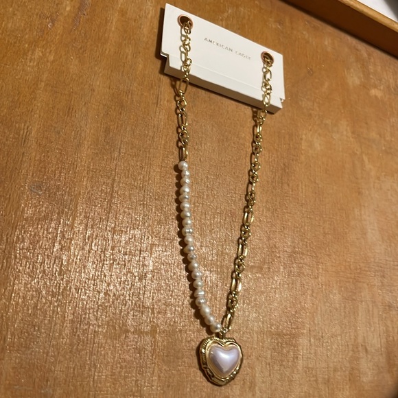 Pearl heart gold necklace - Picture 4 of 4